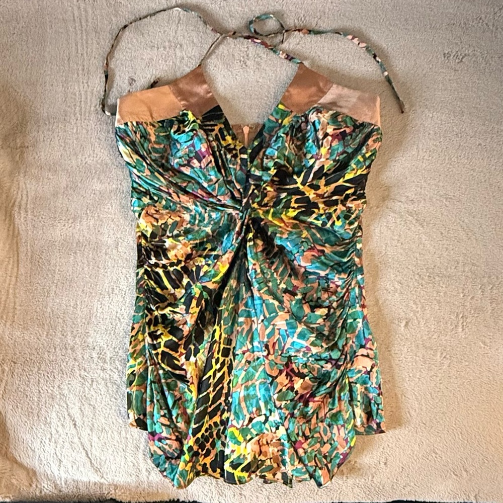 MARCIANO Silk Multicoloured Halter Top